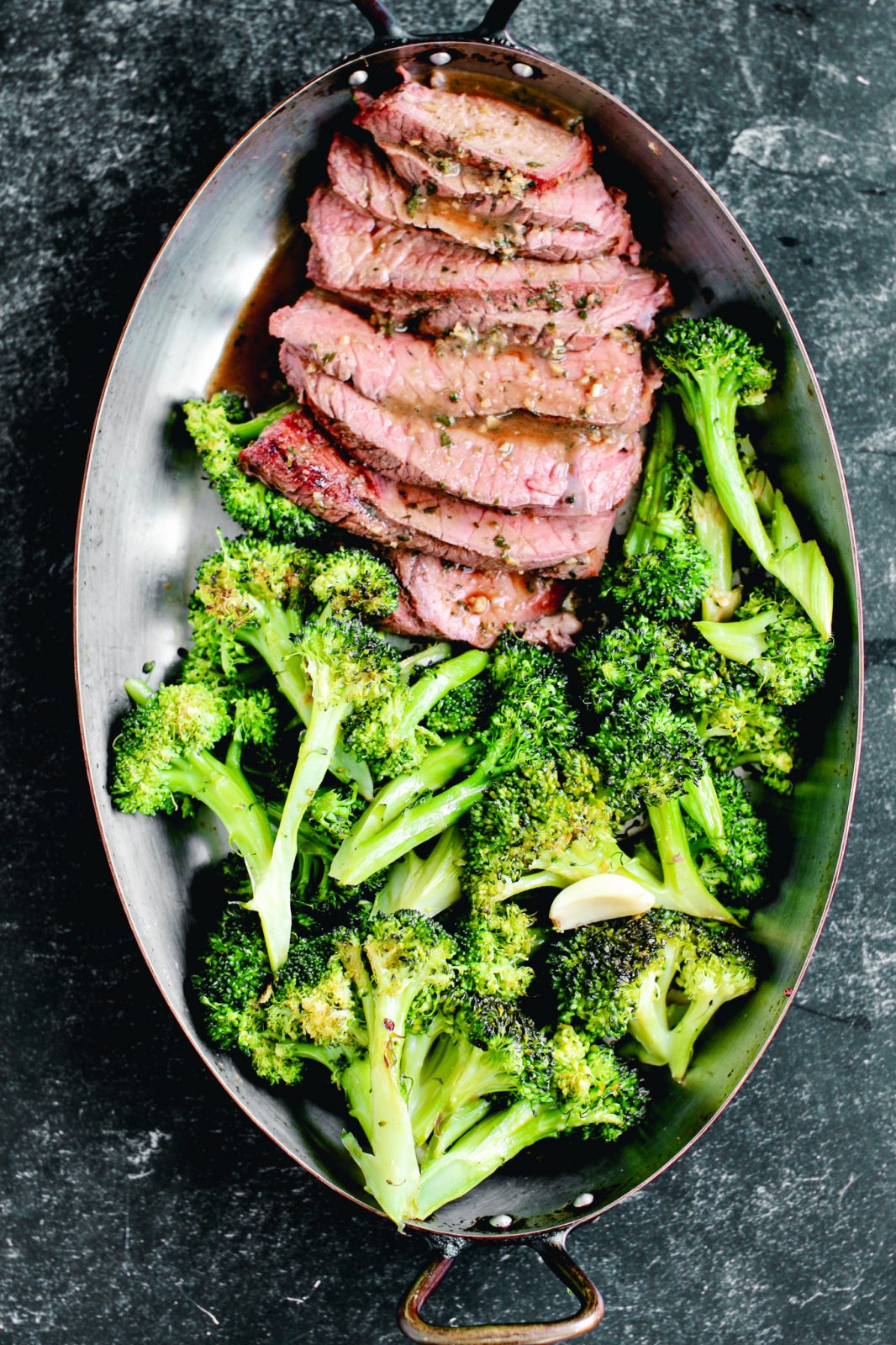 Shasta Cut Steak  with Chili-Roasted Broccoli and Lemons
