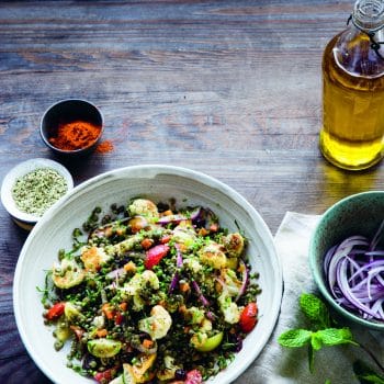 FRENCH LENTIL SALAD with Roasted Cauliflower and Herbs